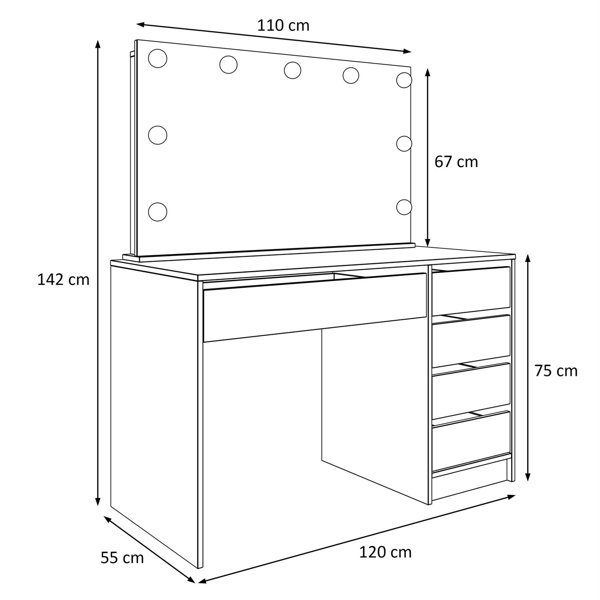 Brayden Studio Aminul Dressing Table with Mirror & Reviews Wayfair.ie